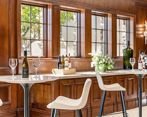 CordeValle Winery tasting room prepared for an exclusive wine event